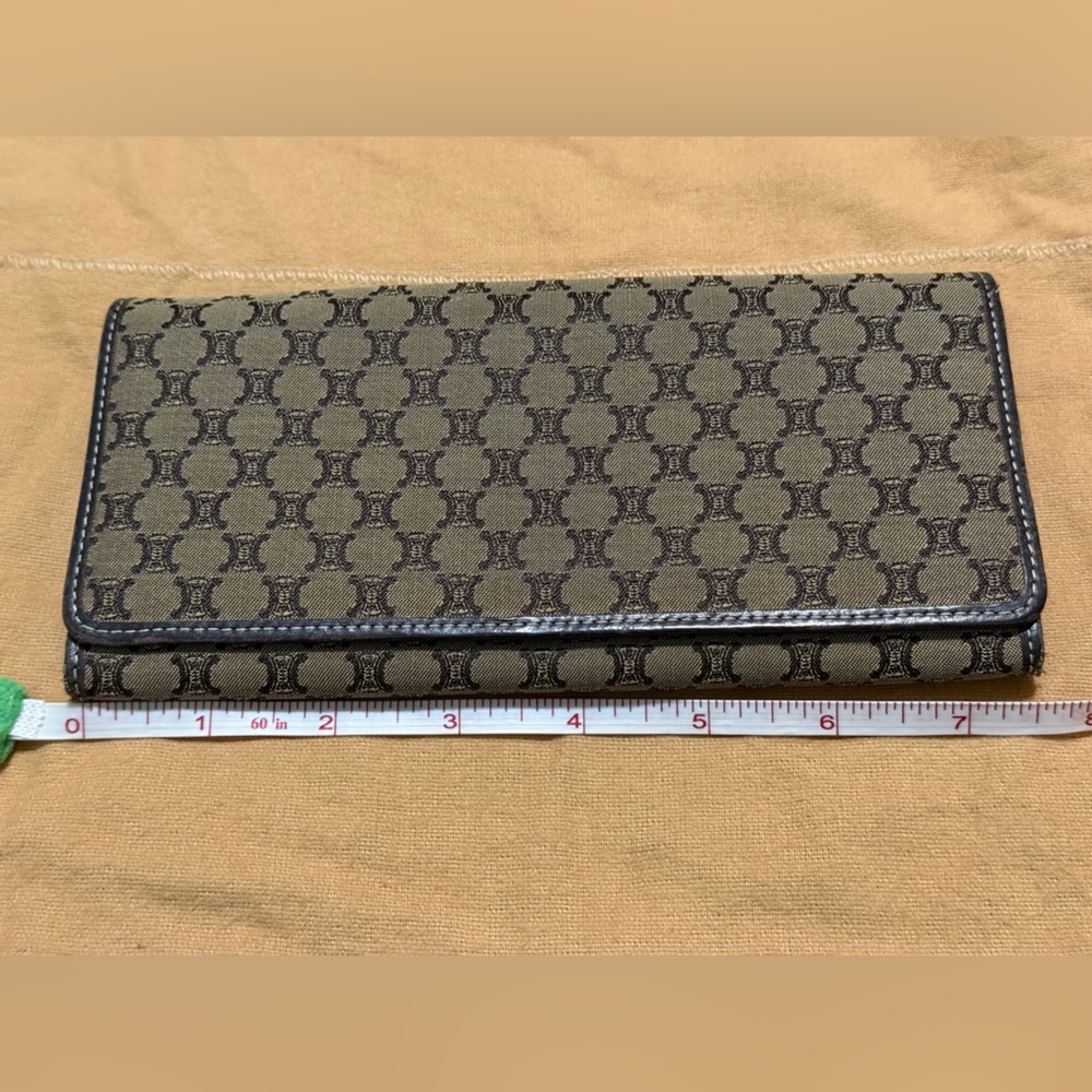 Céline CELINE Macadam Canvas Long Wallet Beige